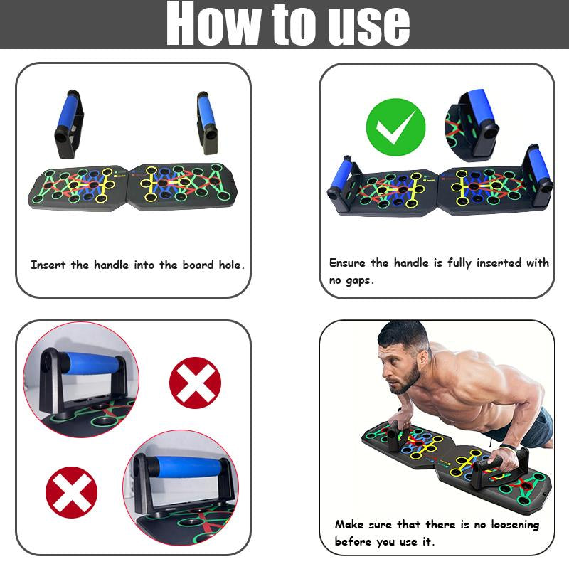 【Upgraded Version】 Push up Board, Push-Up Board Training Set, 30 Holes Home Push-Up Training Board, Pull Bar, Chest Muscle Abdominal Muscle Training Equipment for Men & Women, Fitness Enthusiasts, Upper Body Strength, Portable Design, Ab Workout Machine