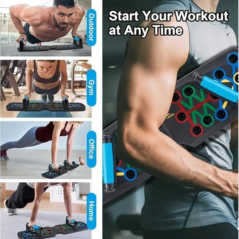 【Upgraded Version】 Push up Board, Push-Up Board Training Set, 30 Holes Home Push-Up Training Board, Pull Bar, Chest Muscle Abdominal Muscle Training Equipment for Men & Women, Fitness Enthusiasts, Upper Body Strength, Portable Design, Ab Workout Machine