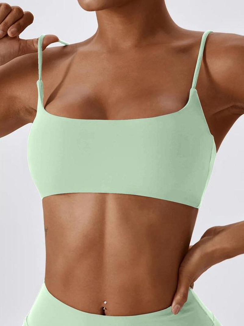 Women'S Solid Wireless Sports Bra, Sporty Breathable Comfortable Bra, Ladies Sportswear for Yoga Gym