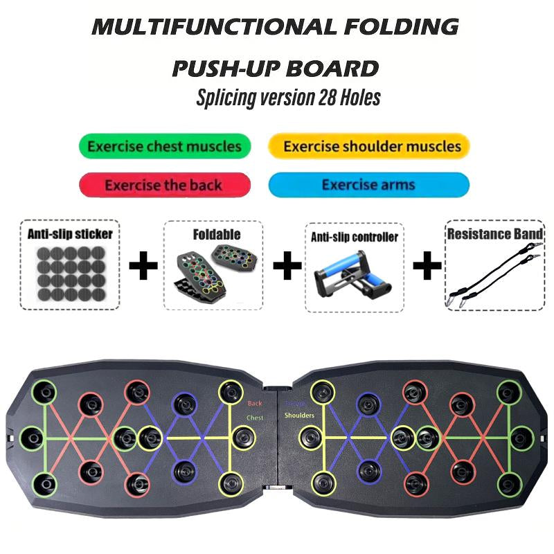 【Upgraded Version】 Push up Board, Push-Up Board Training Set, 30 Holes Home Push-Up Training Board, Pull Bar, Chest Muscle Abdominal Muscle Training Equipment for Men & Women, Fitness Enthusiasts, Upper Body Strength, Portable Design, Ab Workout Machine