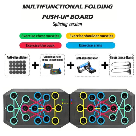 【Upgraded Version】 Push up Board, Push-Up Board Training Set, 30 Holes Home Push-Up Training Board, Pull Bar, Chest Muscle Abdominal Muscle Training Equipment for Men & Women, Fitness Enthusiasts, Upper Body Strength, Portable Design, Ab Workout Machine