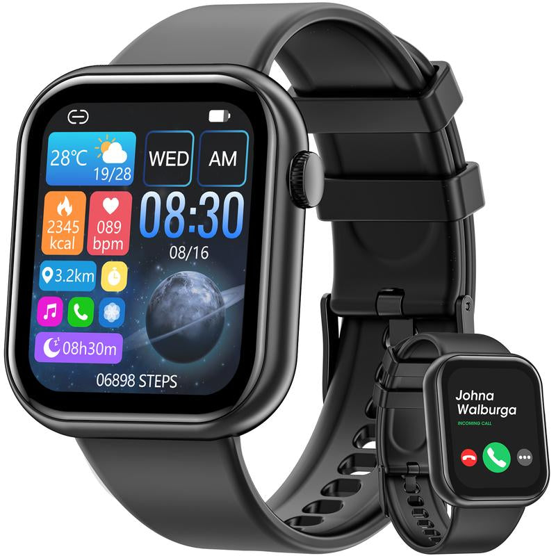 2025 New Multifunctional Men Women'S Smartwatch, 1.85-Inch Smart Watch with Answer/Make Calls/100+ Sports Modes/Message Reminder, IP67 Waterproof for Android Iphone, Gift, Sports Tracking Wristwatch