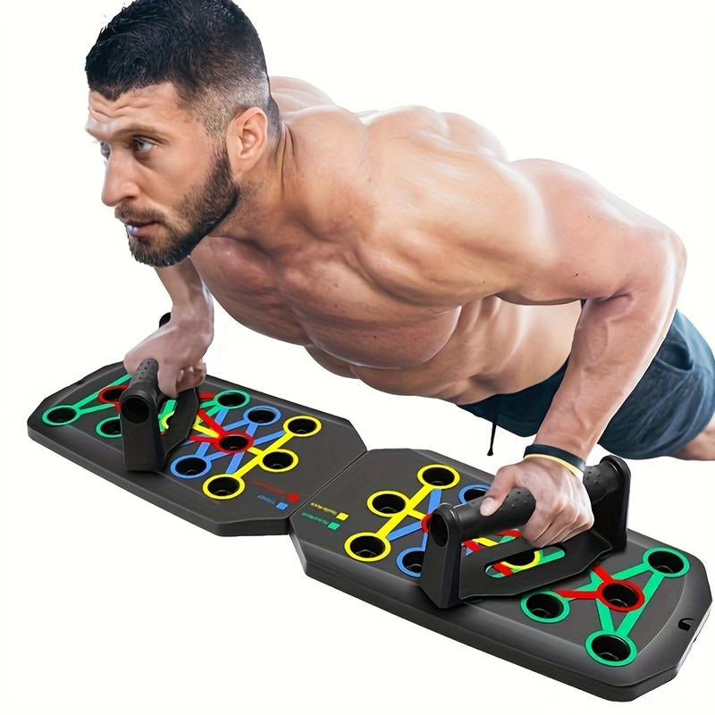 【Upgraded Version】 Push up Board, Push-Up Board Training Set, 30 Holes Home Push-Up Training Board, Pull Bar, Chest Muscle Abdominal Muscle Training Equipment for Men & Women, Fitness Enthusiasts, Upper Body Strength, Portable Design, Ab Workout Machine