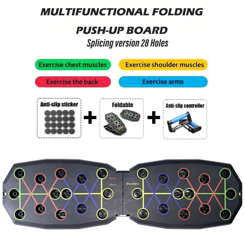 【Upgraded Version】 Push up Board, Push-Up Board Training Set, 30 Holes Home Push-Up Training Board, Pull Bar, Chest Muscle Abdominal Muscle Training Equipment for Men & Women, Fitness Enthusiasts, Upper Body Strength, Portable Design, Ab Workout Machine