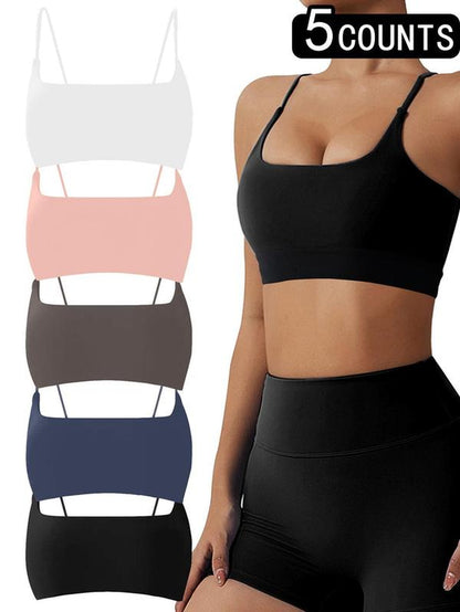 Women'S Solid Wireless Sports Bra, Sporty Breathable Comfortable Bra, Ladies Sportswear for Yoga Gym