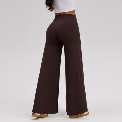 OQQ Women’S High-Waist Wide Leg Casual Yoga Pants – Stretchy & Workout Casual Trousers with Pockets Trousers