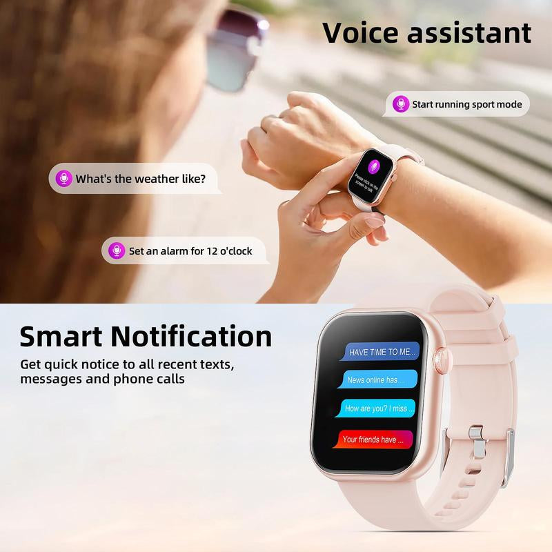 2025 New Multifunctional Men Women'S Smartwatch, 1.85-Inch Smart Watch with Answer/Make Calls/100+ Sports Modes/Message Reminder, IP67 Waterproof for Android Iphone, Gift, Sports Tracking Wristwatch
