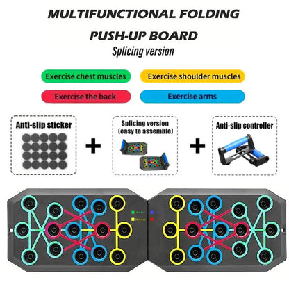 【Upgraded Version】 Push up Board, Push-Up Board Training Set, 30 Holes Home Push-Up Training Board, Pull Bar, Chest Muscle Abdominal Muscle Training Equipment for Men & Women, Fitness Enthusiasts, Upper Body Strength, Portable Design, Ab Workout Machine